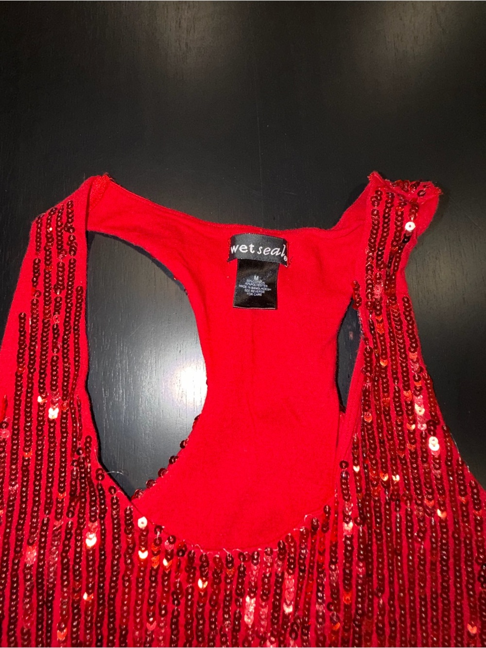 Wet Seal Red Sequin Tank